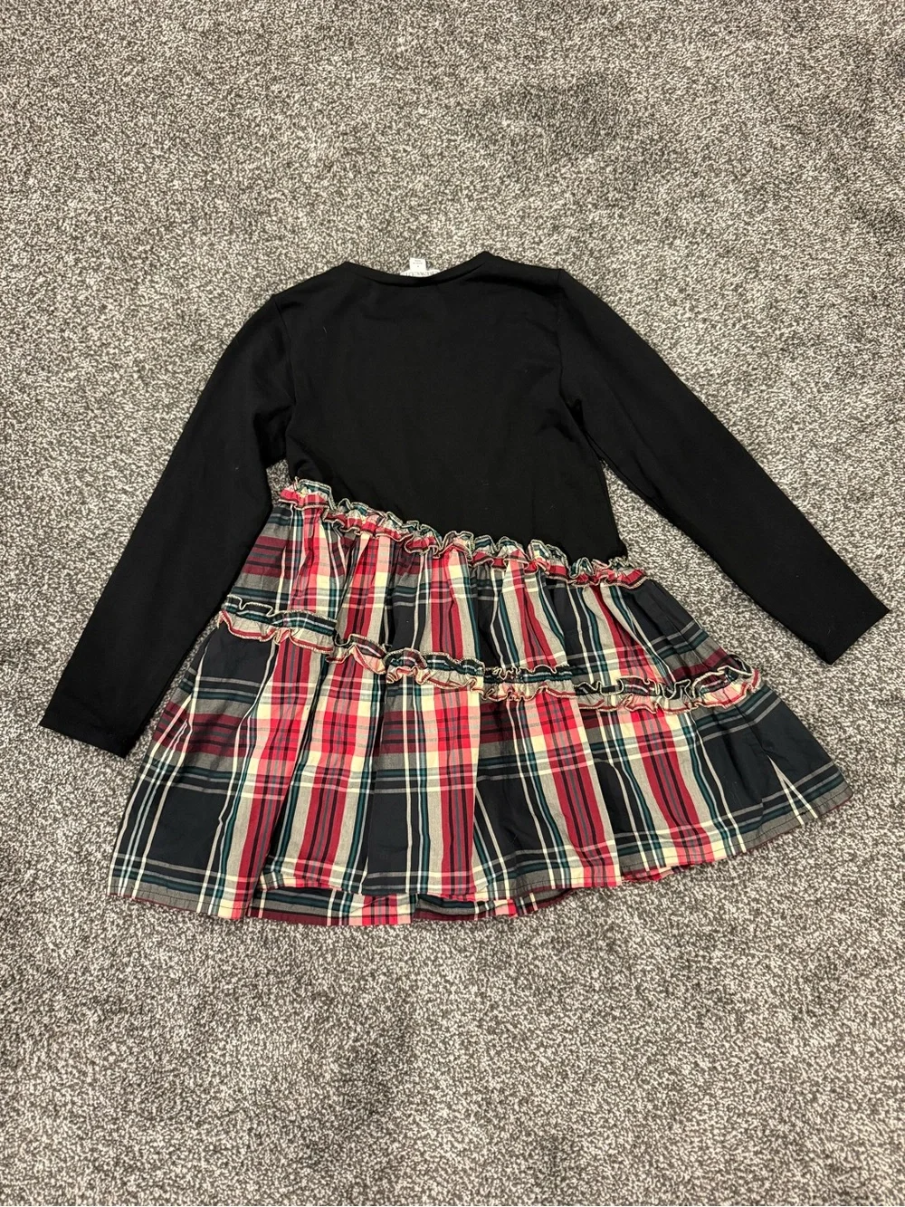 CrewCuts Asymmetrical Plaid Christmas Dress